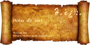 Hohn Ábel névjegykártya