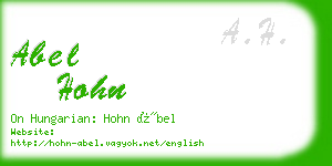 abel hohn business card